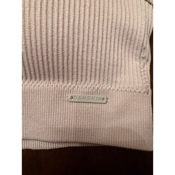 Danskin S Ribbed Sports Bra With Removable Cups - Light Beige - Picture 4 of 7